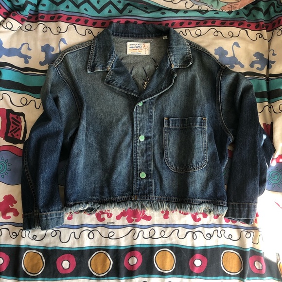 Sandrine Rose Embroidered Feather Denim Jacket - Picture 4 of 6